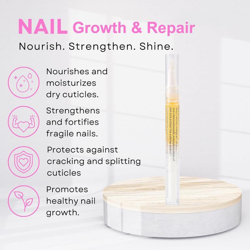 RYFLENS Nail Cuticle Oil,Organic Care Oil pens for Nourishes and Moisture, Nail Strengthener for Brittle Breaking Thin Nails cuticle  oil