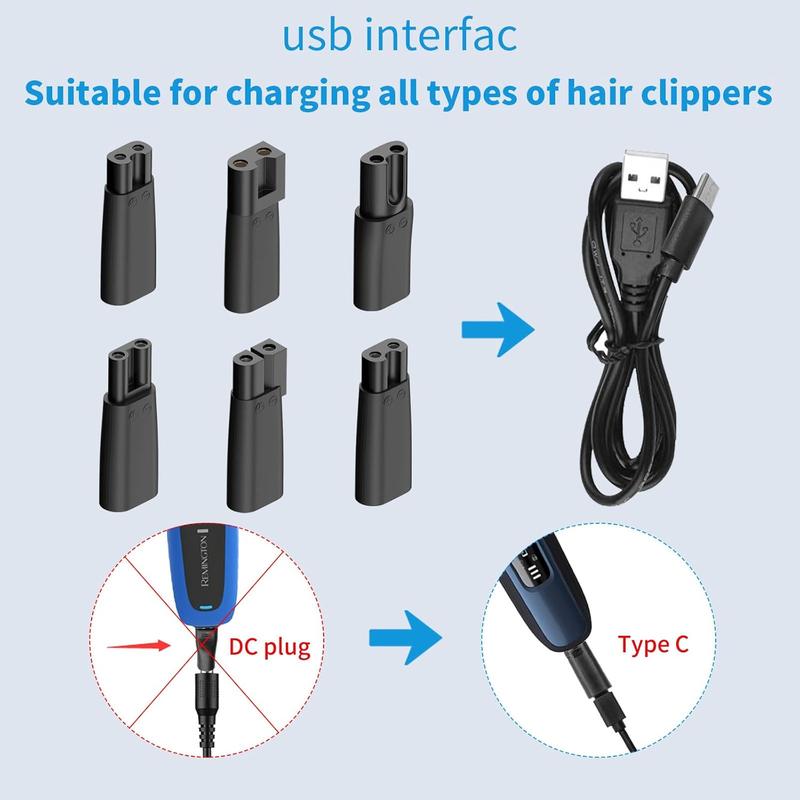 Electric Shaver Power Cord 5V USB Replacement Charger Cable for Electric Hair Clippers, Beard Trimmers, Shavers, Beauty Instruments, Desk Lamps, Purifiers Type C Power Charger Comfort