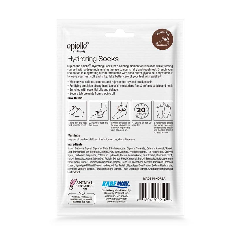 Hydrating Foot Masks (Socks 6pk) | For Cracked Feet, Dry Heels, Toes & Calluses | Shea Butter, Jojoba Oil, Vitamin E | Korean Skincare