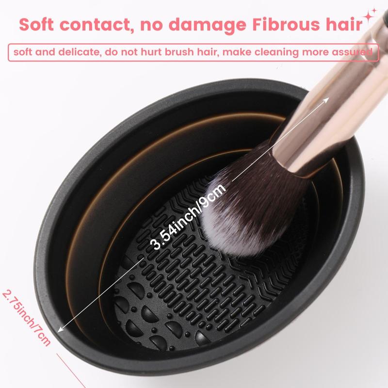 Makeup Tool Set, 46pcs set Makeup Brushes & Sponge & Powder Puff & Brush Cleaning Tool & Bag & Hair Band & Bowl, Professional Makeup Tools for Women