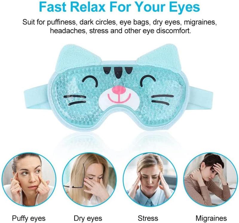 Ice Pack Eye Mask Cold Compress Reusable Hot Cold  Gel Eye Mask with Soft Plush Backing