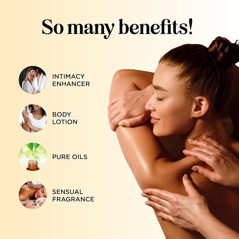 Tropical Sensual Massage Oil for Couples - Complete Relaxation Full Body Massage Oil for Date Night with Smooth Gliding Coconut and Sweet Almond Oil with Mango Scent - Non GMO Gluten Free and Vegan Body Care Comfort Cosmetic Scented Blend Hydrating