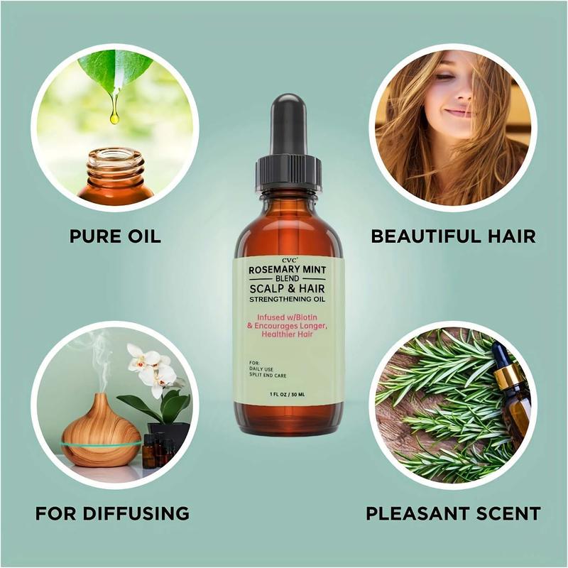 CVC Rosemary Hair Oil for Hair Growth, Infused with Biotin & Mint, Strengthens & Nourishes for Healthy, Shiny Hair – 30ml