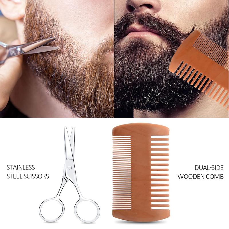 Christmas Gifts for Men Dad, Mens Stocking Stuffers, Beard Kit, Beard Growth and  Kit w Beard Oil Beard Balm Beard Brush Beard Comb Beard , Birthday Gifts for Husband Him Boyfriend Son