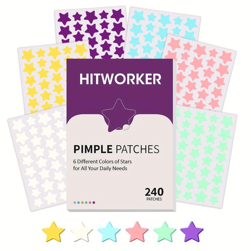 Colorful Star Series Cover Patches, 240pcs Hydrocolloid Cleaning Patches for Acne-prone Skin, Skincare Products, Gift for Girlfriend