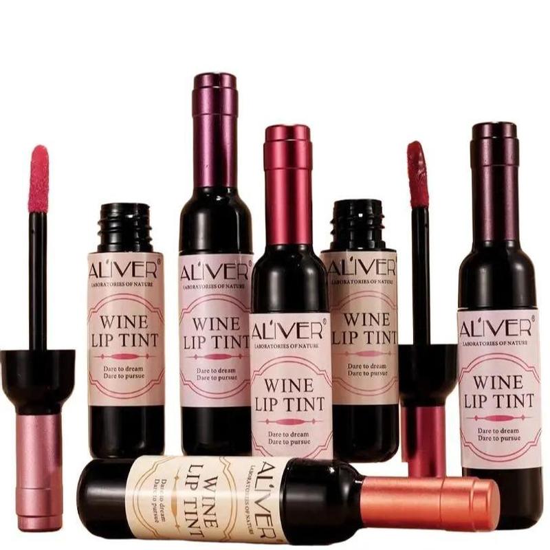 Aliver 6 Colors Lip Tint, Bottle LipstickNatural Liquid Lipstick Long Lasting Mini Make UpLip Gloss Matte Lip Sticks Wine Bottle  (Pack of 6)