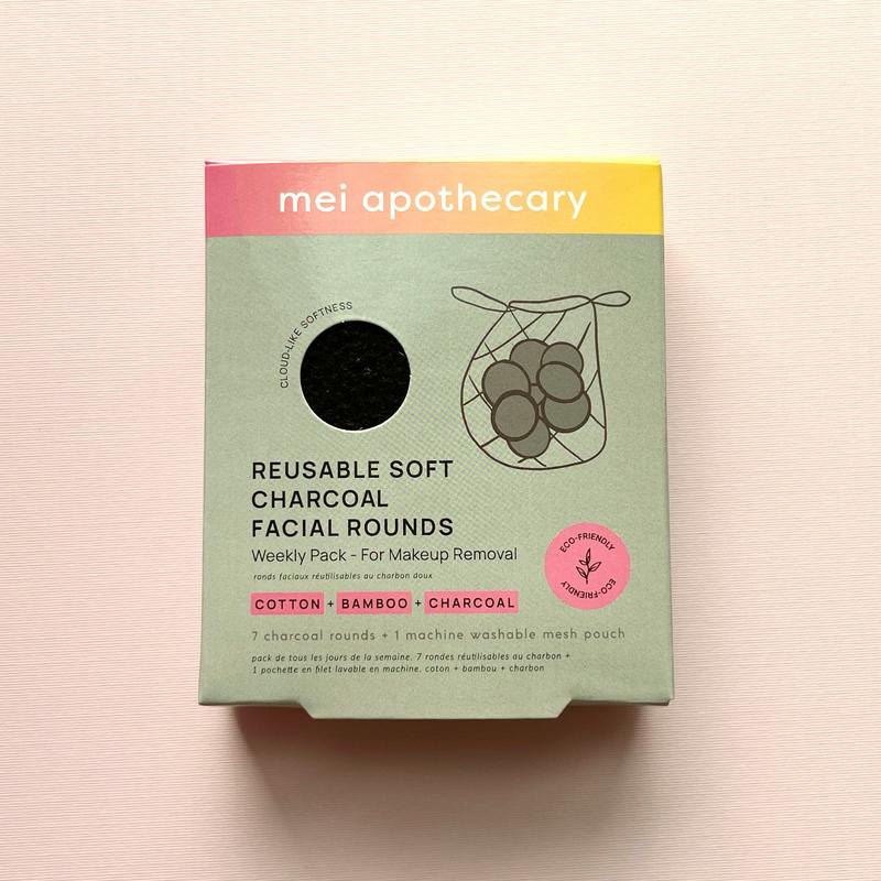 Reusable Charcoal Soft Facial Rounds for Makeup Removal - 7pk