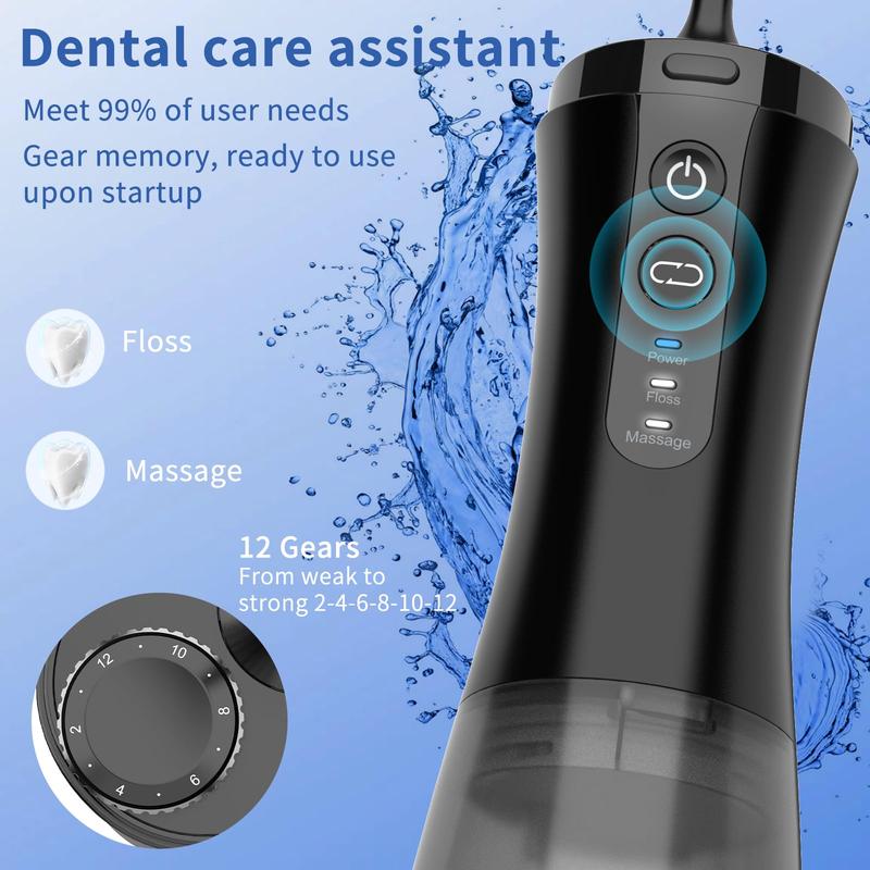 Water Flosser with Camera for Teeth, VITCOCO Visual Water Dental Flosser Waterpik with 3-Nozzle, Rechargeable Water Pick with 12-Gear and IPX7 Waterproof for Android and iOS (Black)