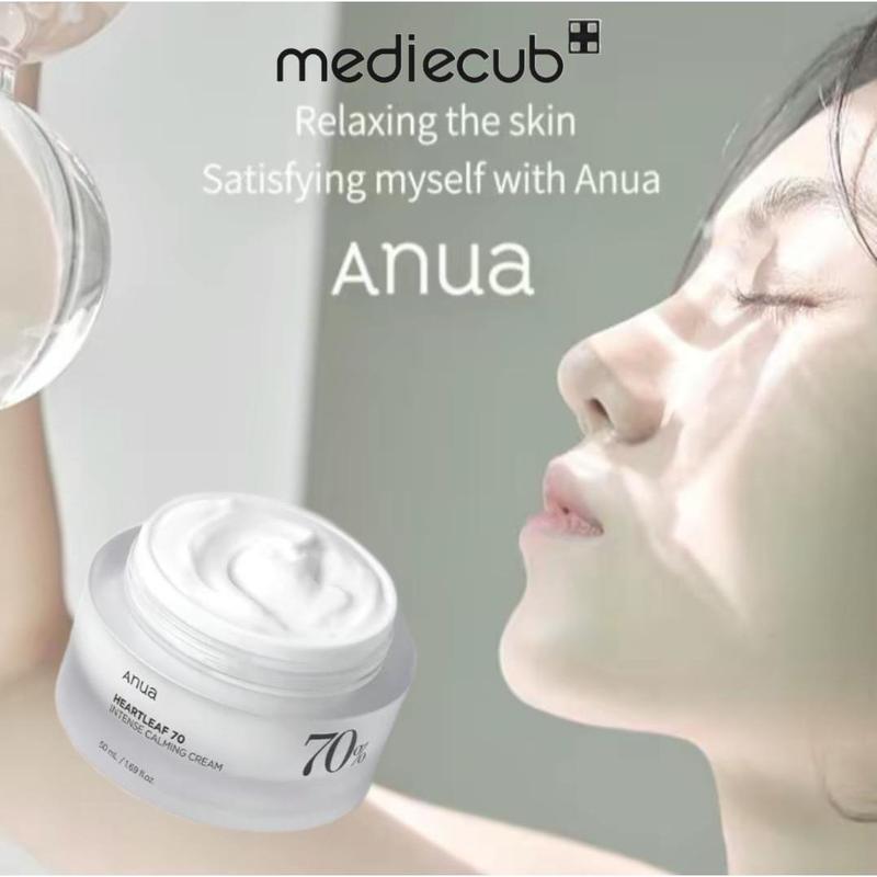 [ Mediecub ] ANUA Heartleaf 70 Intense Calming Cream with Ceramide, Panthenol, Korean Skin Care - 50ml 1.69F1.0z - Hydrate, Comfort