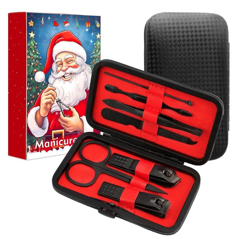 Manicure Kit Christmas Stocking Stuffers - Manicure Set, Nail Clippers Kit, 7 Packs Manicure and Pedicure Kit, Sliver Nail Care Kit Christmas Gifts For Men Dad Husband Boyfriend Father Women Mom Lightweight Aesthetic