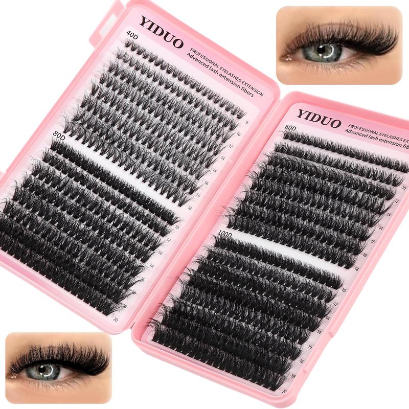 D Curl Mixed Size Individual, False Eyelashes Clusters, Lash Clusters Kit with Eyelash Bond & Seal Glue & Lash Remover & Portable Lash Tweezers, 1 Set Natural Look Eyelash Extensions, Self Grafting Eyelash Clusters, Fall Gift, Christmas Gift