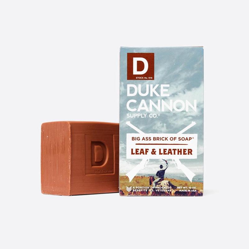 Duke Cannon Supply Co. Big Brick of Soap - Superior Grade, Large Men's Soap with Musky Masculine Scents, All Skin Types, Leaf & Leather, 10 oz Body Care