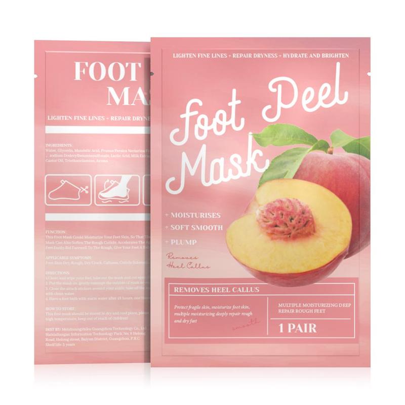 Peach Flavor Peeling Foot Mask, 3pcs set Exfoliating Foot Patch, Foot Care Product for Dry Cracked Skin