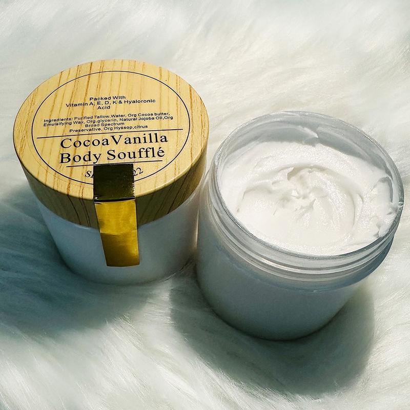 Cocoa Vanilla Body Soufflé Model 1 - Hydrating, Soothing, and Healing Skincare - Chocolate, Body Care Lotions Cosmetic Skin Repair new bodybutter Blend Vitamins Comfort