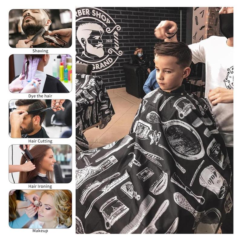 Hairdressing Cape with Snap Closure, 1 Count Hair Tools Pattern Professional Haircut Cape, Hair Cutting Apron for Men Women