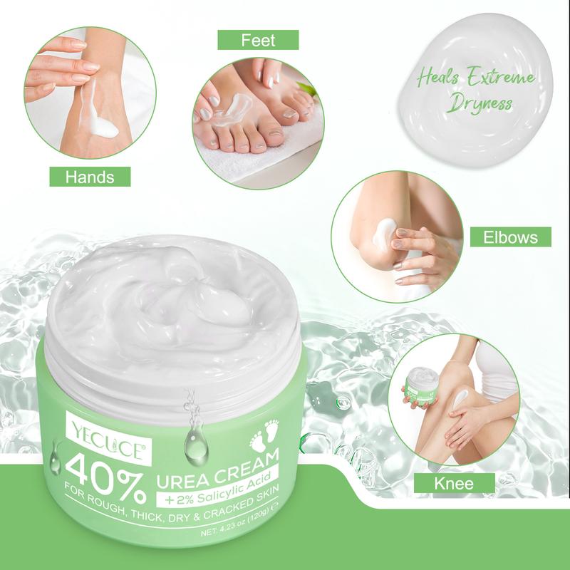 YECUCE 40% Urea Cream +2% Salicylic Acid for Thick, Coarse Skin - Gently Exfoliates Dead Skin and Scales 4.23 oz (120g) Skincare Comfort Skincare Comfort