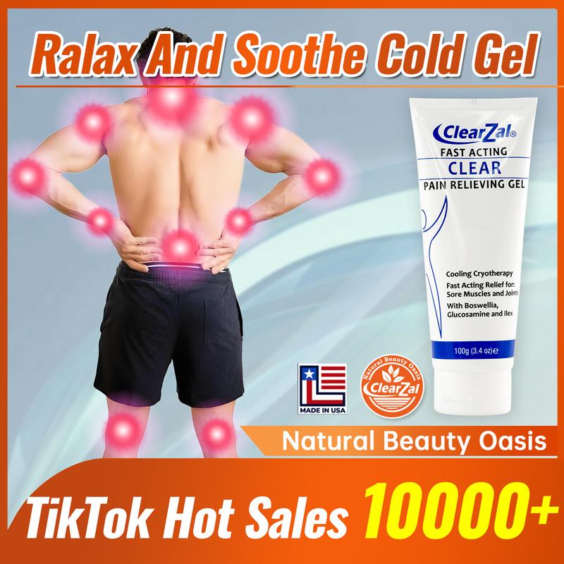 Clearzal  Soothing Cooling Gel 100g,  Relieving Body Gel, Cooling with Menthol and Frankincense, Cooling Massage Gel Cool and relax muscles, joints, waist, knees, shoulders and neck, and eliminate swelling