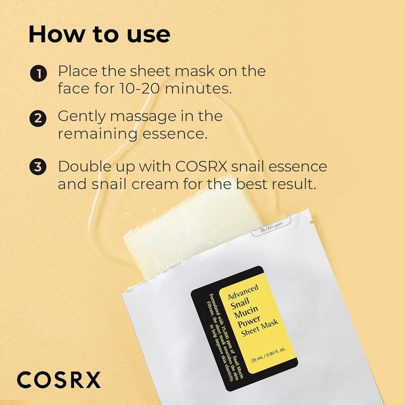 [COSRX OFFICIAL] Advanced Snail Mucin Power Sheet Mask (10 Sheets) snail slime