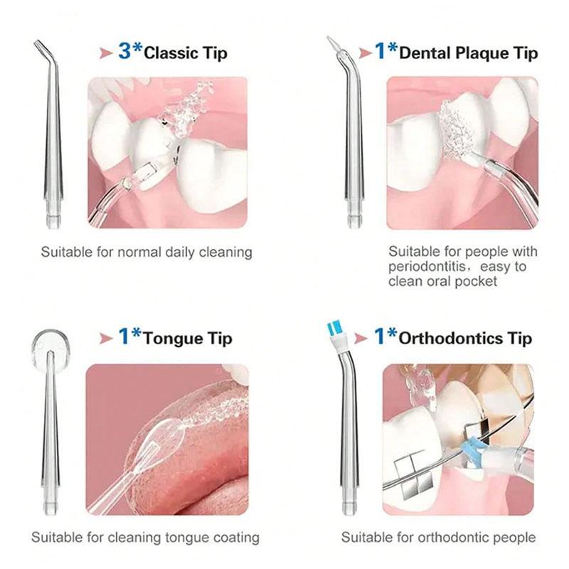 Electric Oral Irrigator for Christmas Gift, 1 Box Portable Rechargeable Water Flosser with 4 Counts Nozzles, Oral Irrigator for Home & Travel