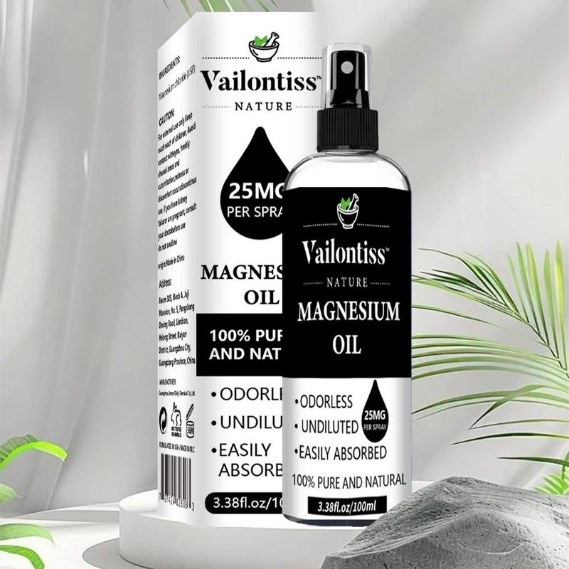 100ml Magnesium Oil Spray with Lavender Scent, Ancient Mineral Magnesium Oil Spray, Magnesium Chloride, Seven Minerals, Topical Magnesium Supplement for Skin and Body, Christmas Gift