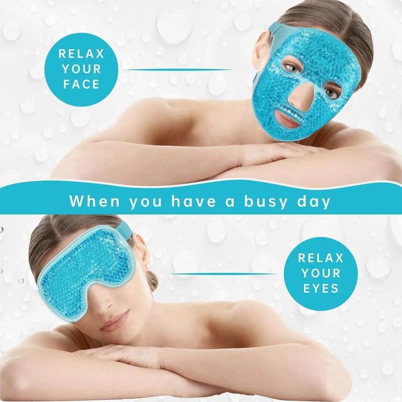 Gel Cooling Ice Face Eye Mask, Cold Face Eye Mask Ice Pack, Reduce Face Puffiness, Smooth Wrinkles, Comfort Skincare Products for Home & Travel Use