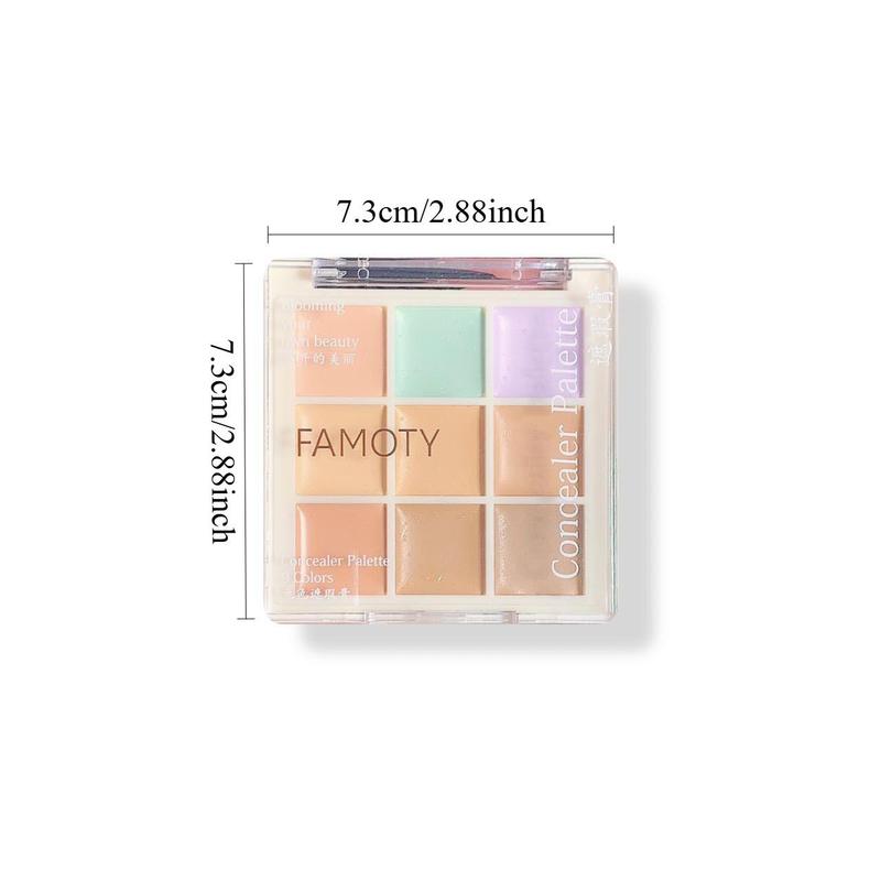 9 Color Concealer Palette, 1 Count Long Lasting Concealer, Multicolor Concealer, Small Portable Travel Pack, Makeup Product for Women & Girls