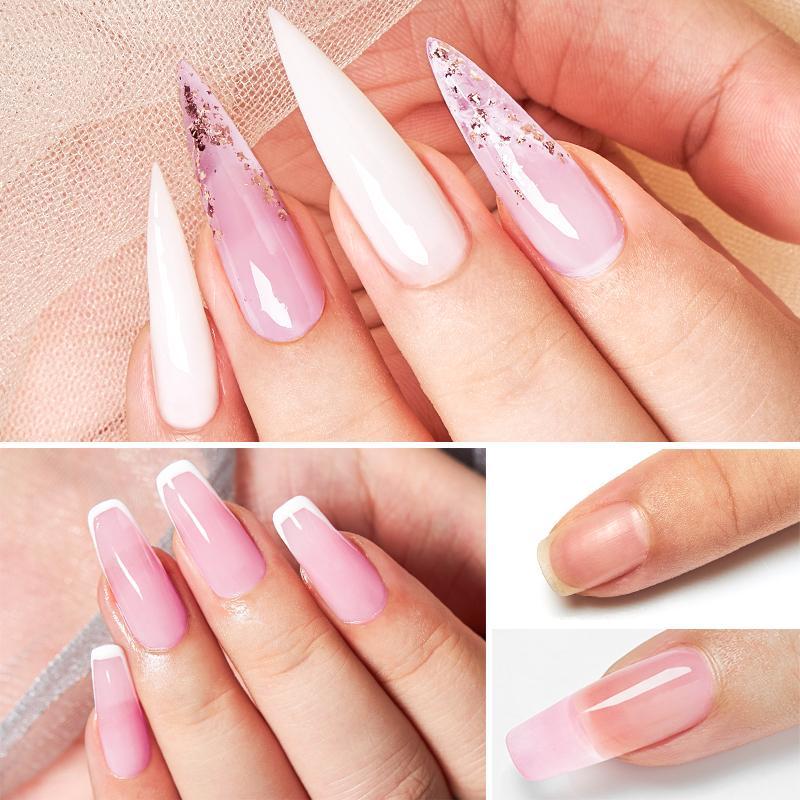 Professional Nail Art Kit, 11pcs set Extension Nail Gel Set for Beginners, Quick Extended Hard Clear Gel Nail Polish, Home DIY Extend Nail Kit