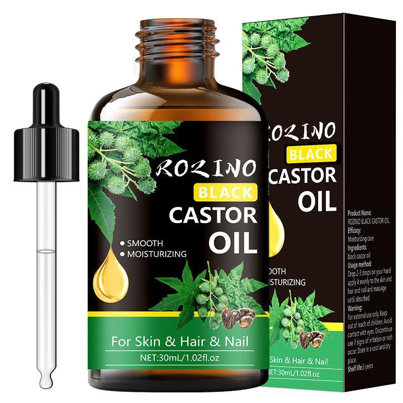 30ml Black Castor Oil, Deeply Moisturizing Skincare Oil, Massage Oil for Whole Body, Hydrating Body Care Oil for Skin & Hair