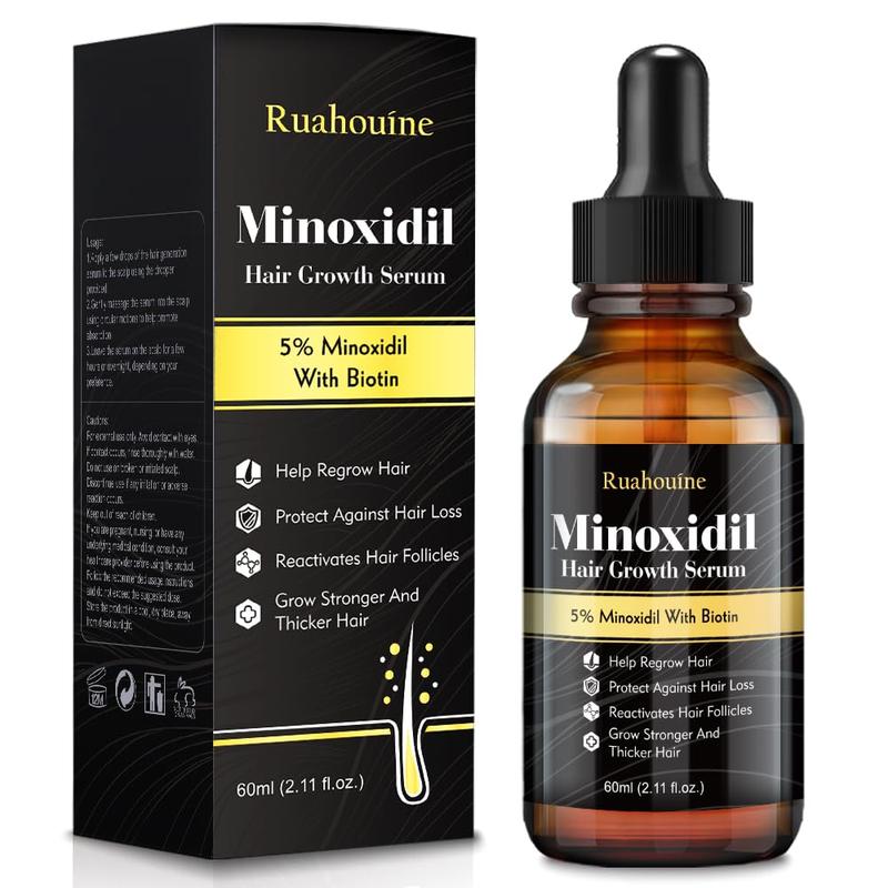 Hair Growth Treatment for Thicker Longer, 5% Minoxidil Biotin Hair Growth Serum Oil for Men and Women, Prevents Hair Loss and Thinning, 2.11 fl.oz