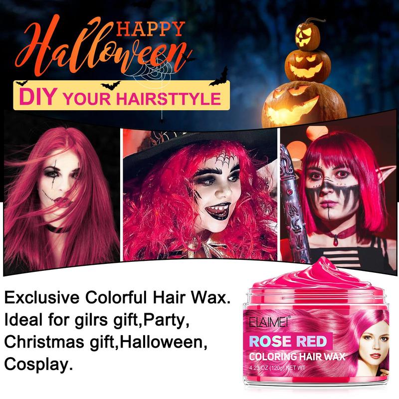 Hair Wax with Safe and Harmless Ingredients, 1 Count DIY Temporary Hair Dye, Natural Color Retention, Suitable for Daily Parties, Cosplay, Concerts