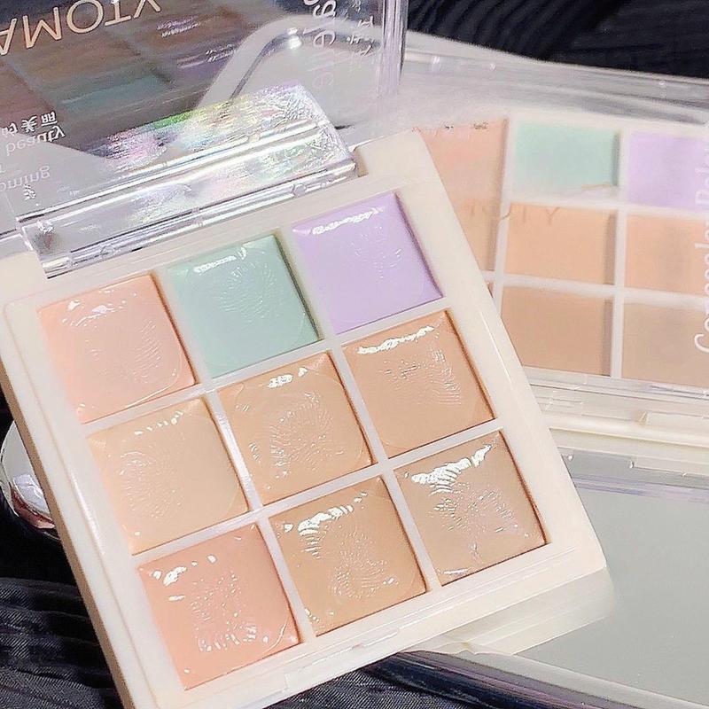 9 Color Concealer Palette, 1 Count Long Lasting Concealer, Multicolor Concealer, Small Portable Travel Pack, Makeup Product for Women & Girls