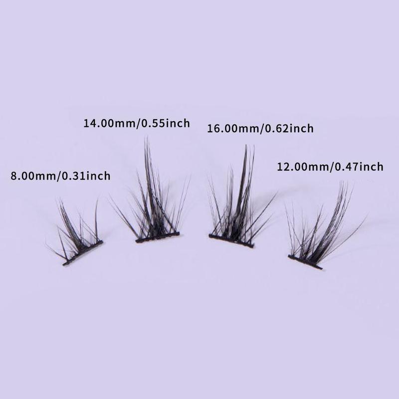 Natural False Eyelashes, 42pcs set Individual False Eyelashes, Fluffy Curly Faux Cluster Lashes, Portable Makeup Tool for Women