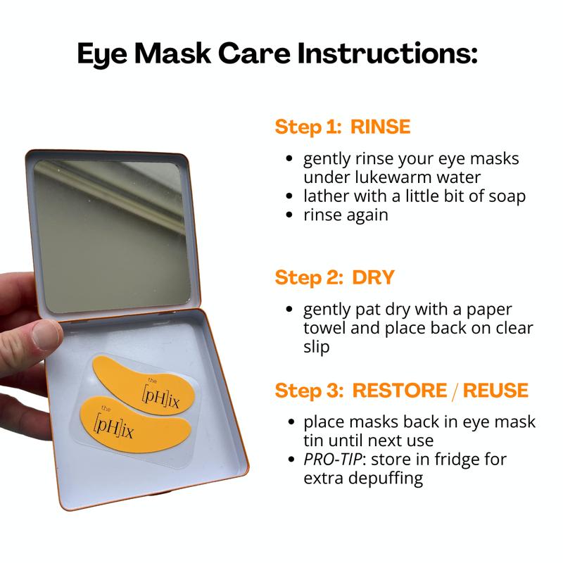 The [pH]ix Reusable Silicone Eye Masks with Case for Depuffing, Hydration & Fine Lines - Pair with Gentle Skin Care Serums