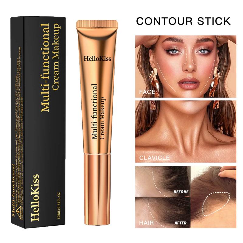 Contour Beauty Wand,Liquid Blush Wand,Face Contouring with Cushion Applicator,Nourishing Bronzer Stick Natural Finish,Blendable Cream Contour Stick,Cruelty-free,Light Contour+Nude Pink Blush Makeup Cosmetic