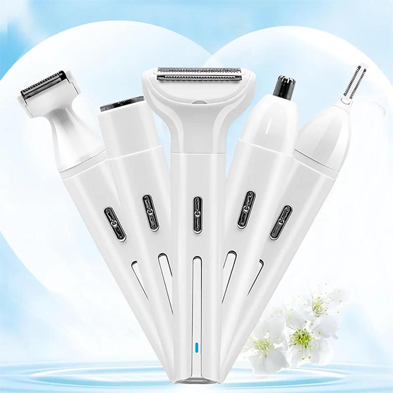 5 in 1 Electric Eyebrow Shaver Set, 1 Set Multifunctional Electric Hair Removal Tool, USB Rechargeable Eyebrow Trimmer for Leg, Arm, Underarm