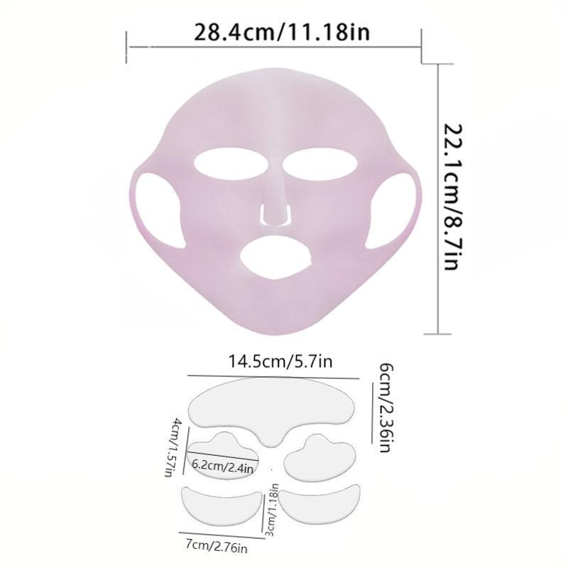 Reusable Silicone Face Mask Set, 7 Counts set Silicone Face Patches & Face Masks Cover, Face Lifting & Firming Tool for Women