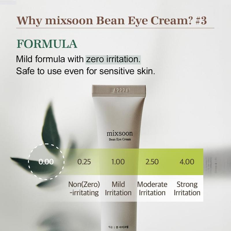 mixsoon Bean Eye Cream (0.67 fl oz   20ml) - Brightening, Anti-Aging, Skin-Firming & Moisturizing for All Skin Types | Korean Skincare