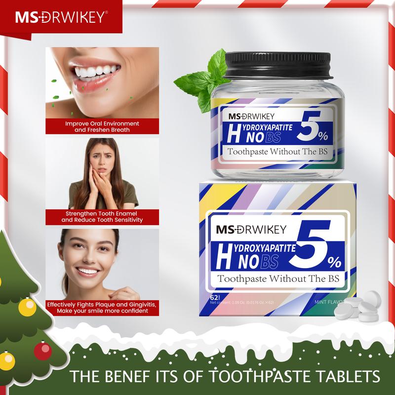 MSDRWIKEY Christmas stocking stuffers  Solid Toothpaste – Fluoride-Free, Eco-Friendly, Travel-Friendly, Long-Lasting Fresh Breath | Natural Oral Care