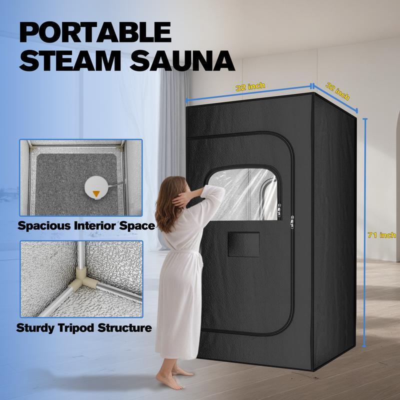 Portable Sauna Box for Home, Personal Steam Nurecover Saunas Heater at Home Use, 3L 1200W Steamer, Indoor Foldable Sauna Tent, Dry Sauna SPA Full Body