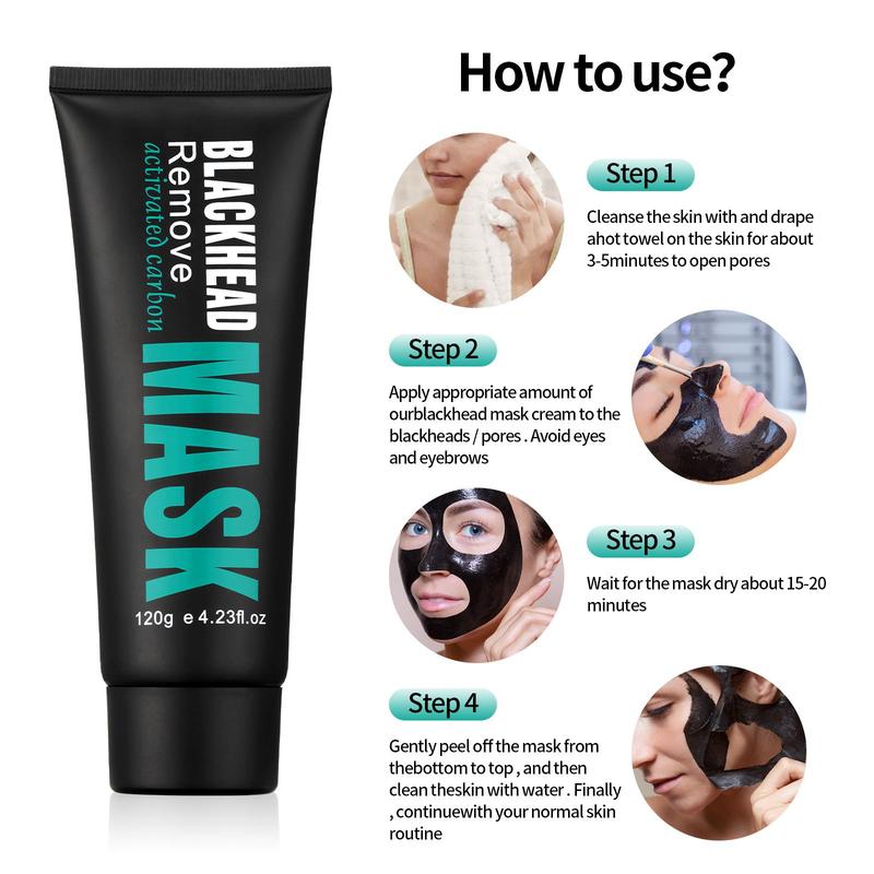 Bamboo Charcoal Blackhead Remover Mask Deep Cleansing Purifying Peel-off Facial 120g Unisex Skincare Removal Smooth Clear