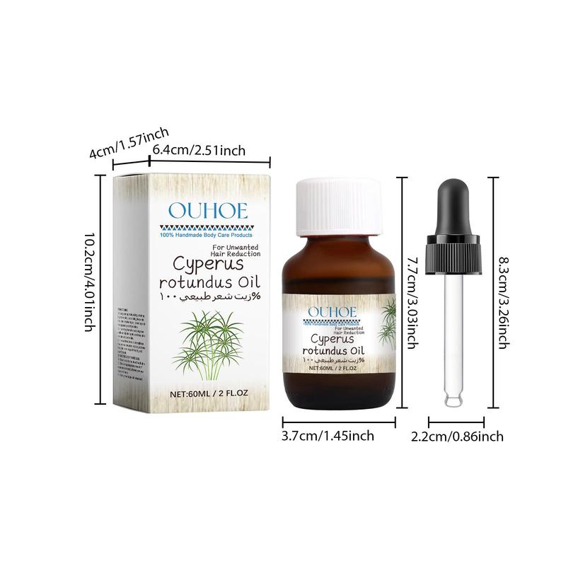 Cyperus Rotundus Oil with Dropper, Cyperus Rotundus Oil for Hair Removal, Reducing Body Hair Growth, Moisturize and Nourish for Skin