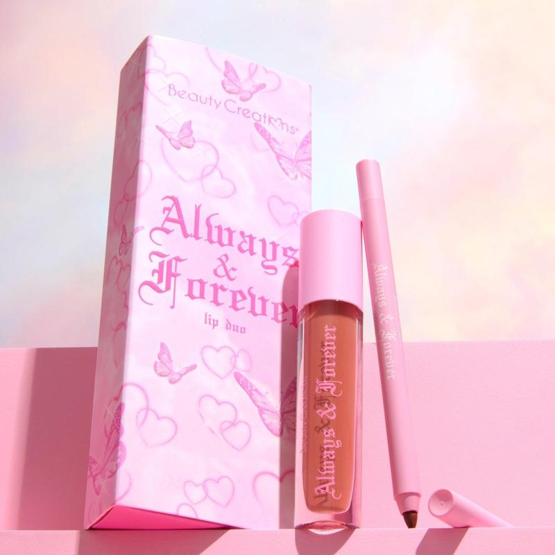 Beauty Creations Always & Forever Lip Duo Gloss Lip Liner Lipgloss Makeup Color Cosmetic - Mesmerize and My Ride or Die - Caramel