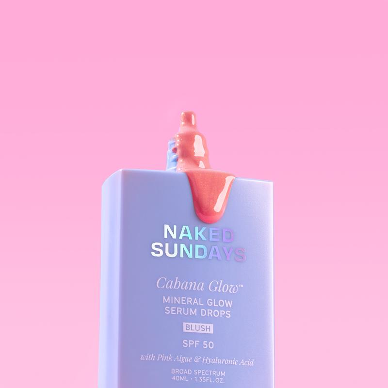 Naked Sundays CabanaGlow SPF50 Mineral Luminizing Blush Serum Radiant Lightweight Brightening Makeup Cosmetic