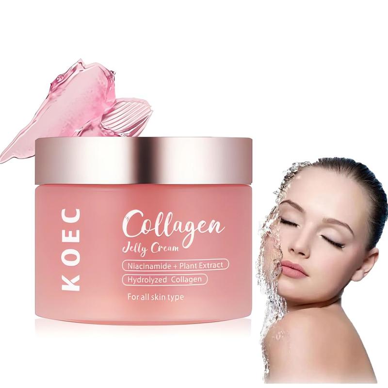 KOEC - Collagen Jelly Cream - Niacinamide & Freeze - Dried Hydrolyzed Collagen - Boosts skin's barrier hydration and gives 24h Glow & Lifted Look - No artificial color, Korean skincare (100 ML)