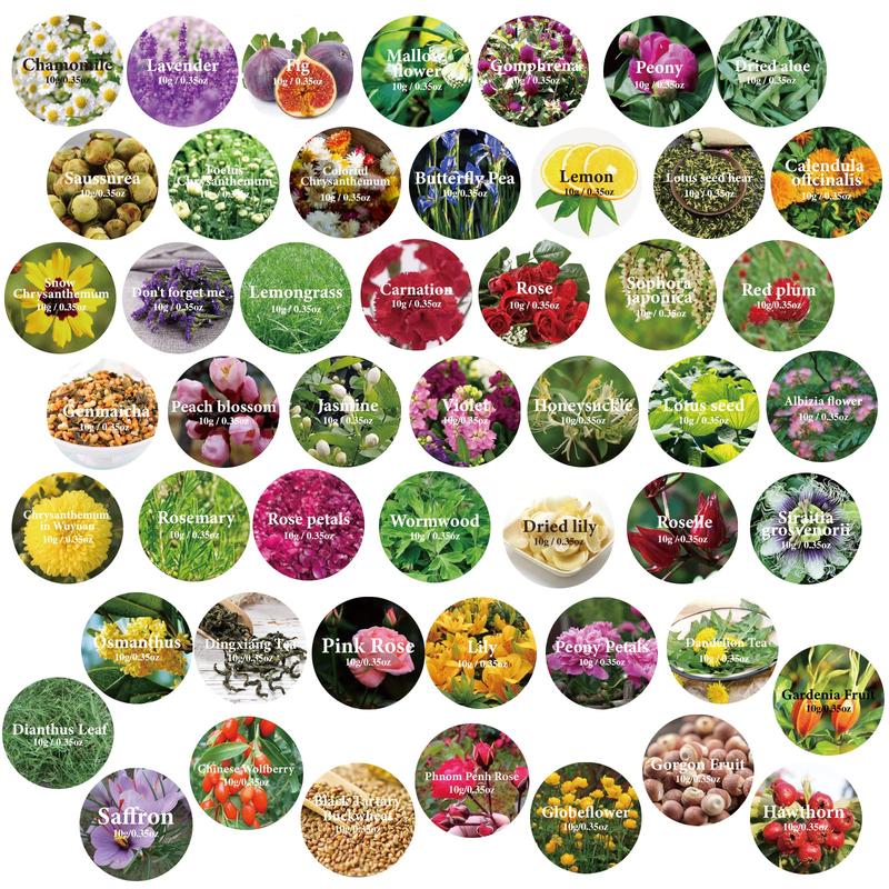 16 Bags Dried Flowers,100% Natural Dried Flowers Herbs Kit for Soap Making, DIY Candle Making,Bath - Include Rose Petals,Lavender,Don't Forget Me,Lilium,Jasmine,Rosebudsand More