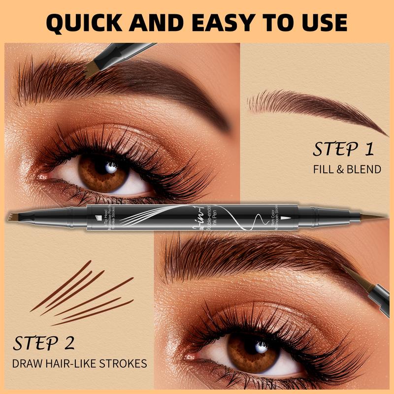 Microblading Eyebrow Pen eyebrow pencil,2 in 1 Magic makeup brow pencil eyebrow brush,3d eyebrow pencil waterproof eyebrow pencil,Create Natural-Looking Brows eye brow tinting