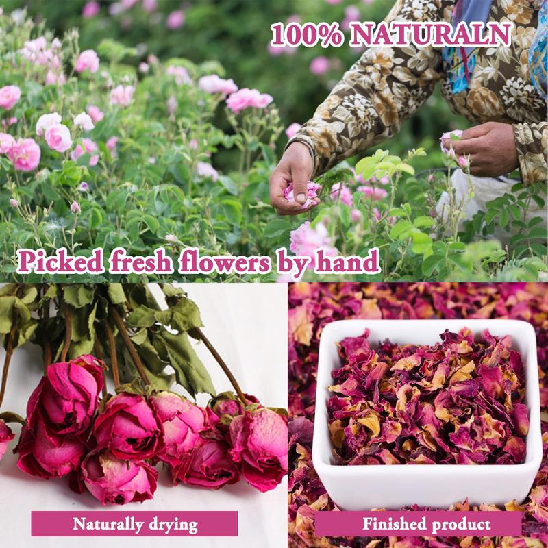 16 Bags Dried Flowers,100% Natural Dried Flowers Herbs Kit for Soap Making, DIY Candle Making,Bath - Include Rose Petals,Lavender,Don't Forget Me,Lilium,Jasmine,Rosebudsand More