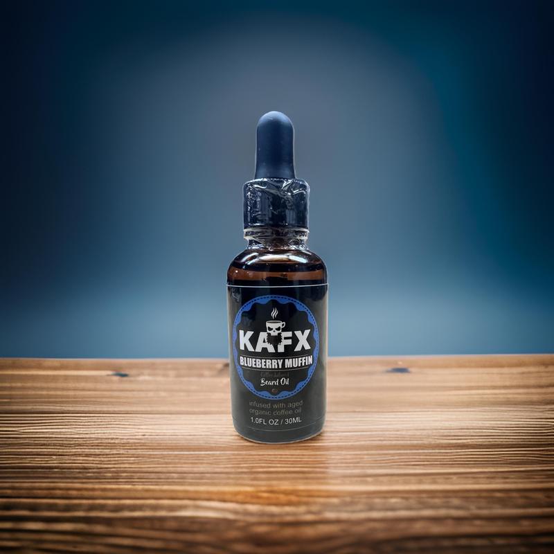 KAFX Body Blueberry Muffin Coffee Infused Beard Oil Organic Scented Hair Care Aroma Coconut