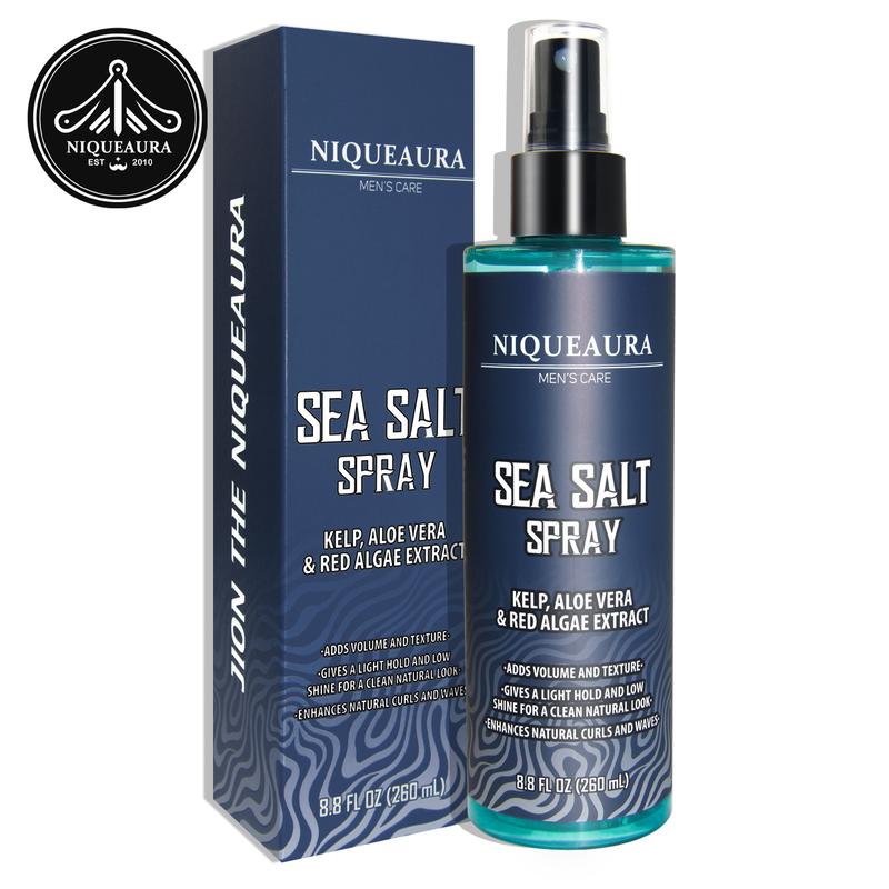 [Fast Delivery] NiqueAura Sea Salt Spray for Hair Men - Texturizing with Kelp, Aloe Vera & Red Algae Extract Surf to Add Volume and Texture Beach Gel Haircare