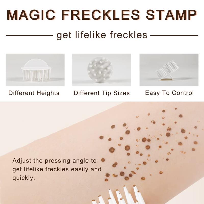 Upgrade Liquid Freckle Pen, Fake Freckles Stamp Air Cushion, Long Lasting Waterproof Quick Dry Lifelike Freckles Marker Makeup, Magic Freckle Stamp for Natural Sunkissed Makeup, 01 Saddle Brown